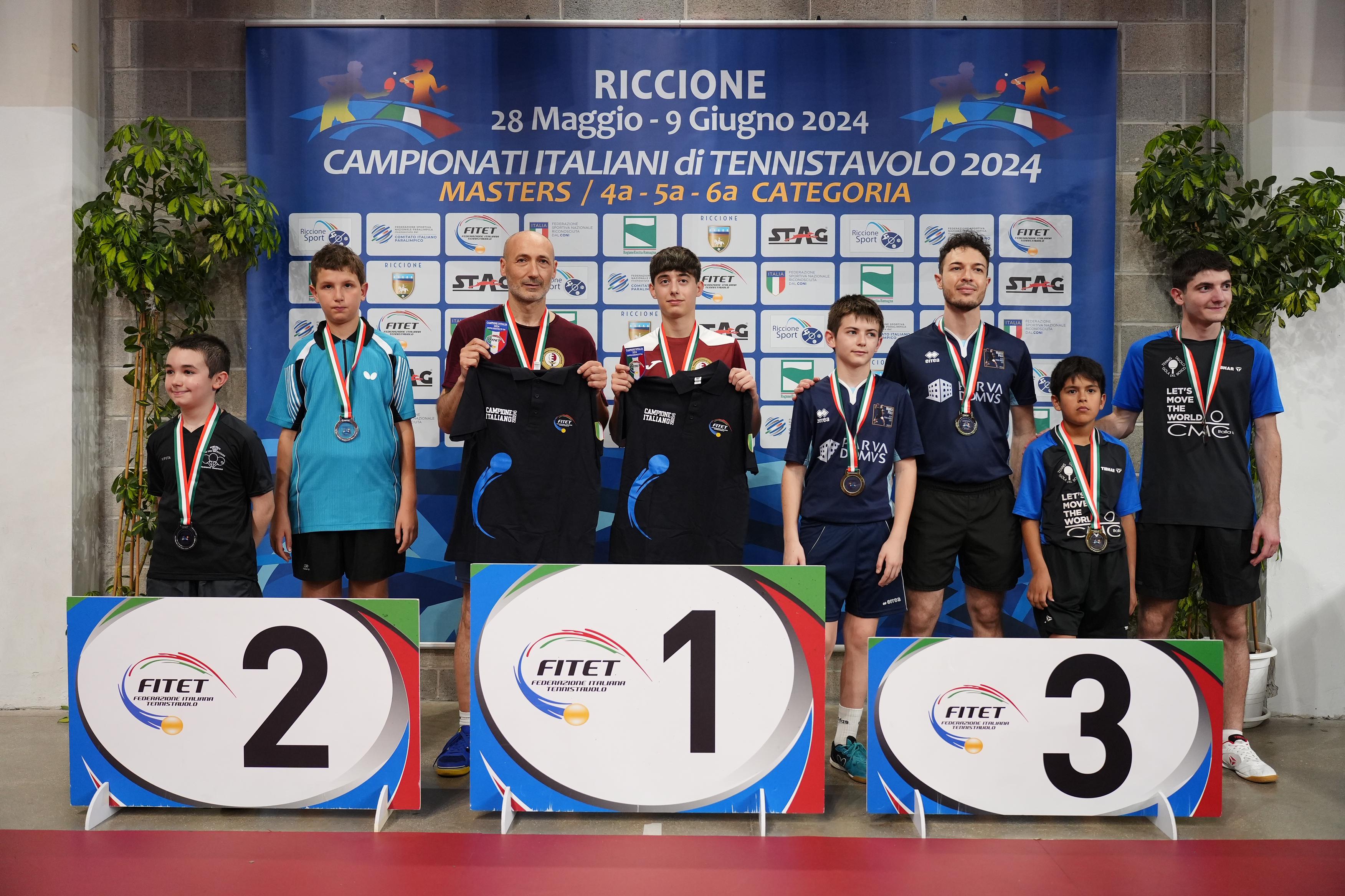 Il podio del doppio VI Categoria ai Campionati Italiani